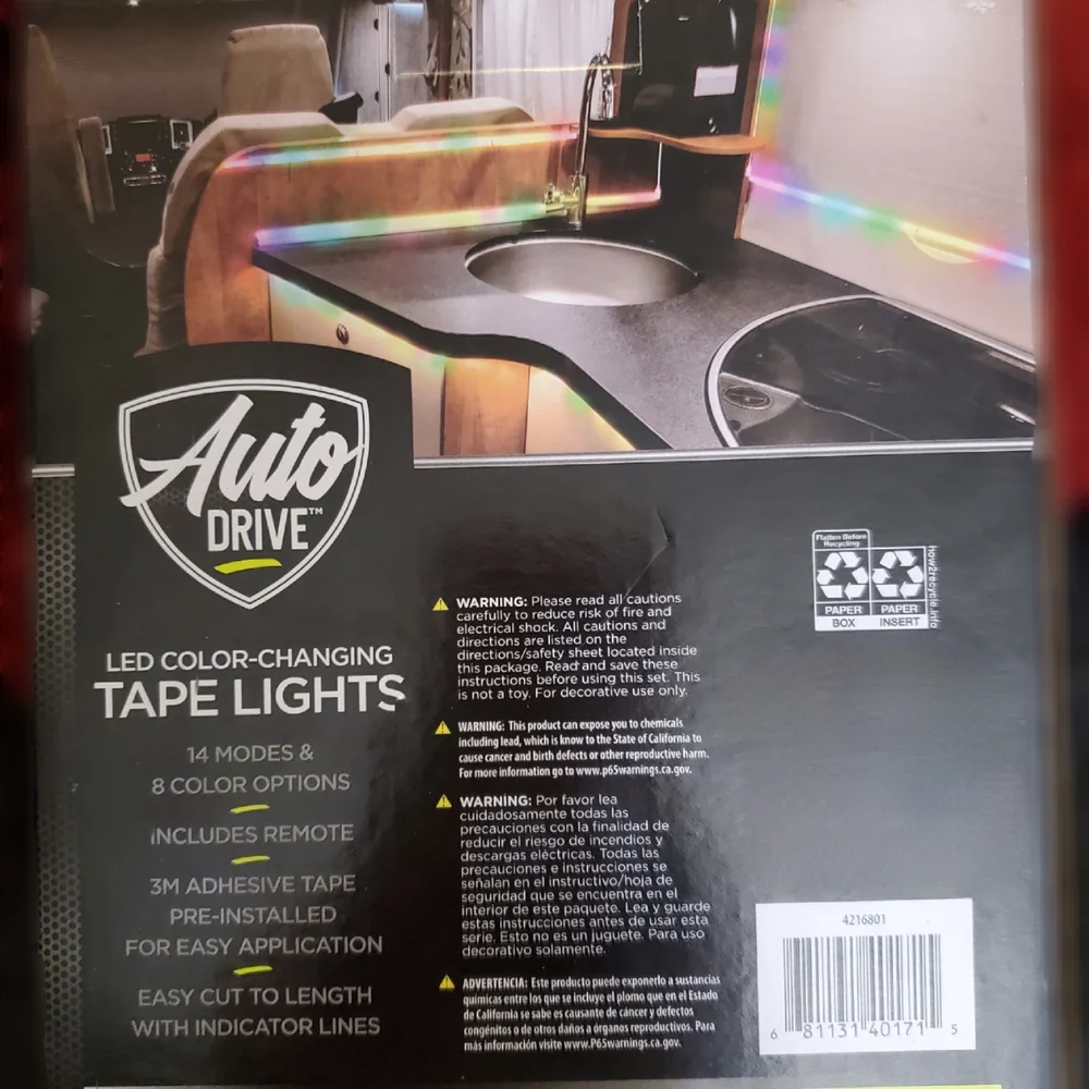 Auto Drive LED Color-Changing Tape Lights - Picture 2 of 2
